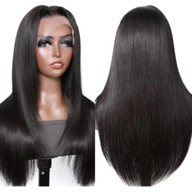 Imagem de Front Lace 100% Cabelo Humano Liso Preta Lindissima 60cm - Maya Hair