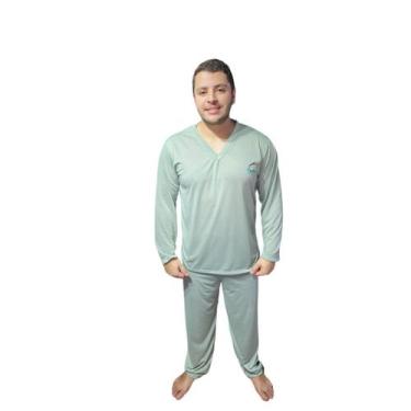 Imagem de Pijama Masculino de Inverno Manga Longa Fechado Calça Frio - PIJAMAS V