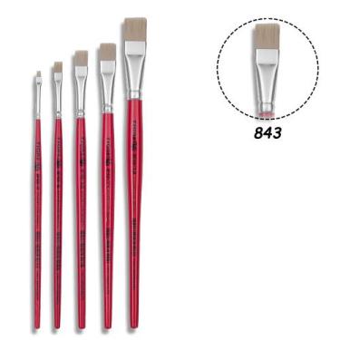 Imagem de 5 Pincel Tigre 843 Chato Reto Sintetico N. 02,06,10,14,18