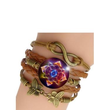 Imagem de Pulseira Feminina Geometria Sagrada Mandala Ajustável - RECANTO ASTRAL
