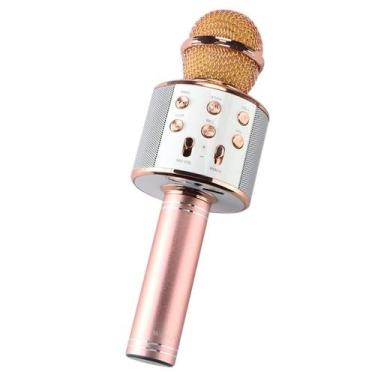 Imagem de Microfone Karaoke Bluetooth Microfone Bluetooth - Rosê Gold - Xtrad