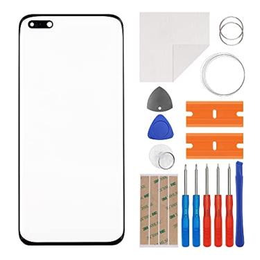Imagem de E-yiiviil Substituição da lente da tela externa de vidro frontal compatível com Huawei P40 PRO ELS-NX9 ELS-N04 16.7 cm com ferramentas (sem tela e digitalizador de toque)