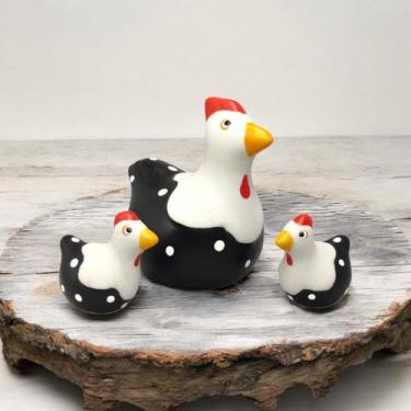 Imagem de Miniatura Trio Familia Galinha Enfeite Decoracao Ceramica - Hp Decor