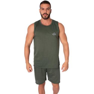 Imagem de Pijama Malha Masculino Liso Short e Regata Curto Verão - Bella Fiore M