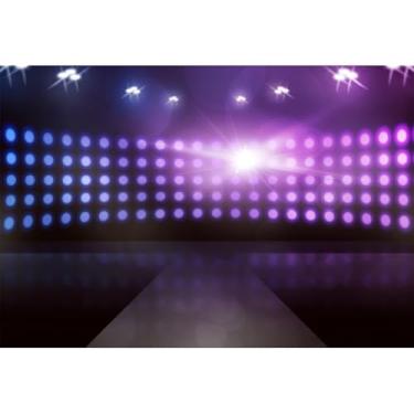 Imagem de Baocicco Palco vazio com lâmpada brilhante fundo fotográfico 2,7 x 1,8 m holofote passarela modelo T show de moda mostrando passarela eventos variados entretenimento FZNBK07037