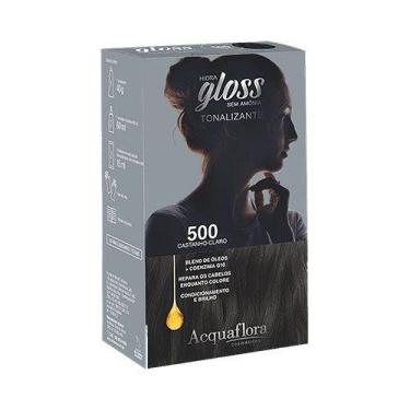 Imagem de Kit Tonalizante Acquaflora Hidra Gloss 500 Castanho Claro