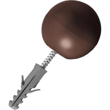 Imagem de Batedor De Porta Sforplast Bola Marrom Pacote Com 10 Pecas