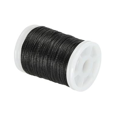 Imagem de PATIKIL Fio para servir corda arco arco arco 131 jardas/120 m, 0,02 pol. / 0,4 mm de diâmetro fio para amarrar arco recurvo Peep Sight Nock composto, preto