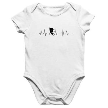 Imagem de Body Bebê Algodão Batimentos Cardíacos Teatro - Foca na Moda, Branco, 