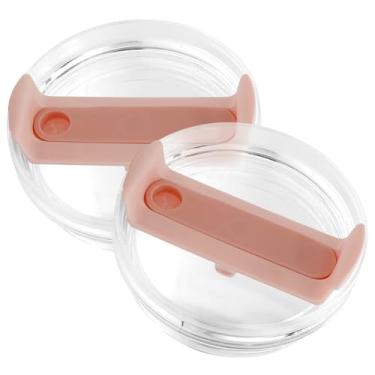 Imagem de Tampa de copo de 2 peças para copo Stanley de 1,134 g, tampa de substituição à prova de derramamento resistente a respingos e poeira para copo Stanley (rosa nude)