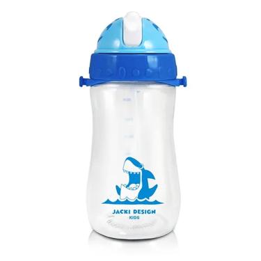 Imagem de Garrafa Squeeze Infantil Escolar Com Canudo E Alça 460ml - Jackie Design - Azul
