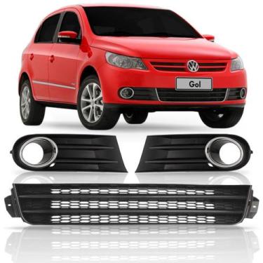 Imagem de Kit Grade Moldura Cromado Parachoque Gol G5 Gv - SP ACESSÓRIOS