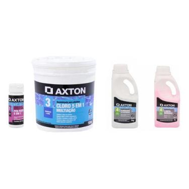 Imagem de Kit De Piscina Cloro, Fita, Redutor Oleo, Limpa Borda - Axton
