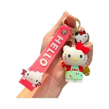 Imagem de Kawaii Hello Kitty Chaveiro Pingente Sanrio Anime Carro Chaveiro Saco 