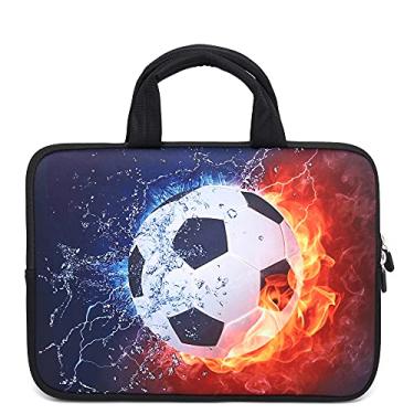 Imagem de 14 15 15,4 15,6 polegadas Bolsa para laptop com alça para proteger o computador Bolsa para notebook capa de neoprene capa de viagem macia para Dell Lenovo Toshiba HP Chromebook ASUS Acer (Futebol frio)