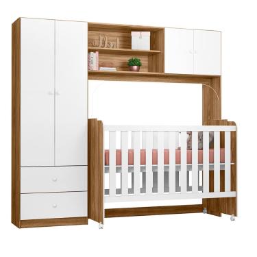 Imagem de Berço Amore com Conjugado Ternura Nature/branco Conjunto Prático e Elegante P Bebê - Peternella