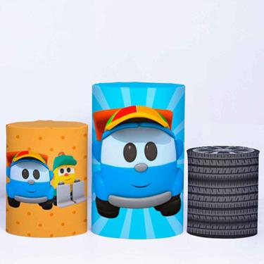 Imagem de Trio de Capa Cilindro para Festa Infantil Veste Fácil c/ Elástico Léo - Fera Print