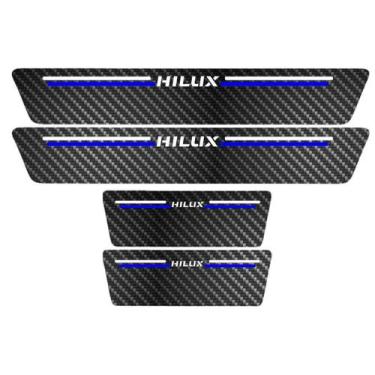 Imagem de Kit Soleira Protetora Porta Premium Blue Carbono  -  Hilux - Jhow Ades