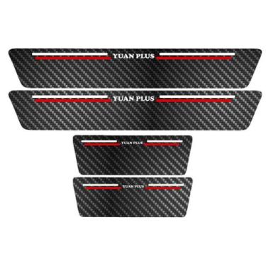 Imagem de Kit Soleira Protetora Porta Premium Red Carbono Yuan Plus  - Jhow Ades