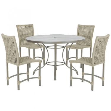 Imagem de Mesa Ascoli 4 Cadeiras Cannes De Alumínio Fendi Trama Rami