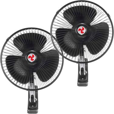 Imagem de Kit 2 Mini Ventilador Veicular Carro Ônibus Caminhão De 20cm