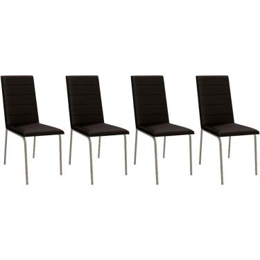 Imagem de Cadeira De Cozinha Amsterdã C091 Kit 4 Un Niquel Preto 110