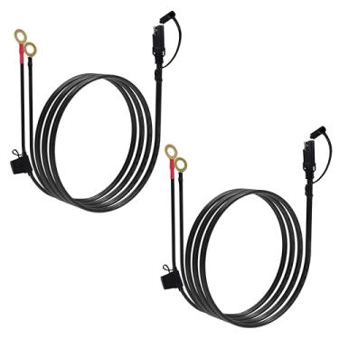 Imagem de unrulysoul Cabo de extensão SAE de 18 AWG SAE, cabo de carregador de bateria SAE de 18 AWG, 2 pinos de desconexão rápida SAE para anel O Terminal Cabo de extensão para baterias solares, carros