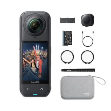 Imagem de Insta360 Pacote X5 Essentials – Câmera de ação 8K 360° à prova d'água, com pouca luz, efeito de bastão de selfie invisível, lente robusta e substituível, bateria de 3 horas, protetor de vento embutido