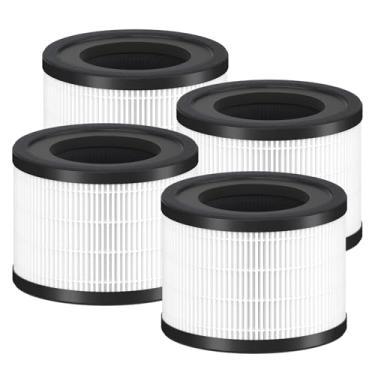 Imagem de Pacote com 4 filtros de substituição AP-S0610L HEPA compatíveis com purificadores MOOKA AP-S0610L, filtro hepa verdadeiro 3 em 1 H13 e carvão ativado de alta eficiência