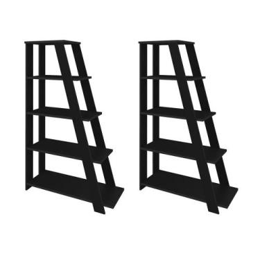 Imagem de Conjunto de Estantes Brighton Preto 5 Prateleiras - CASA H