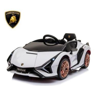 Imagem de Mini Carro Elétrico 6v Infantil Lamborghini Sián Branco Voltagem do ca