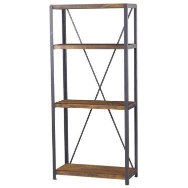 Imagem de Estante Houston Madeira Rustic Brown Estrutura em Grafite 179cm  -3837