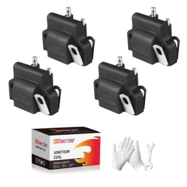 Imagem de FIREMOTOO Pacote Com 4 Bobinas De Ignição Compatíveis Motores Popa Johnson Evinrude 1985-2001 5 20 30 40 50 60 70 88 90 100 110 150 175 185 225 250 275 300 Hp. Substitui 582508 18-5179 183-2508.