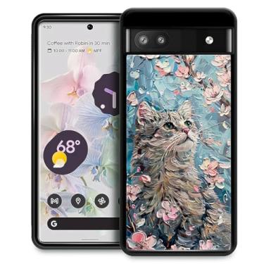 Imagem de WANKBLC Capa para Google Pixel 6A, proteção à prova de choque para homens mulheres antiderrapante para Google Pixel 6A pintura a óleo flor gato padrão louco