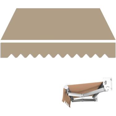 Imagem de Substituição De Toldo De Pátio Retrátil Manual Diy Toldo De Pátio Retrátil Gazebo Cobertura De Dossel Ao Ar Livre Abrigo De Sombra Solar Para Varanda De Deck De Quintal, Khaki, 1.5x1m(4.9x3.2ft)