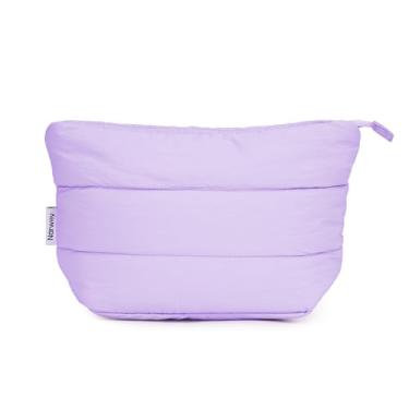 Imagem de Narwey Bolsa de maquiagem inchada para mulheres e meninas, bolsa de cosméticos acolchoada bolsa de maquiagem com zíper, bolsas organizadoras de maquiagem fofas, bolsa de higiene pessoal de viagem