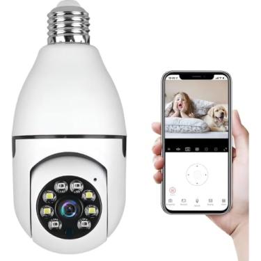 Imagem de Câmera Lâmpada IP 360° Wi-Fi Full HD Segurança Residencial Inteligente com Visão Noturna, Detector de Movimento