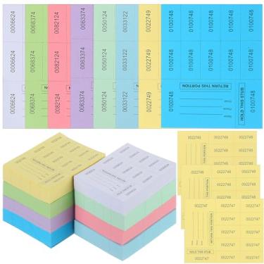 Imagem de Kosiz 1000 folhas bilhetes de leilão chineses 3,5" x 4,5" leilão bilhete de arrecadação de fundos numerado bilhetes sorteio com nome e número de telefone 10 números de lance por folha etiquetas de sorteio para leilão silencioso (cor clara)