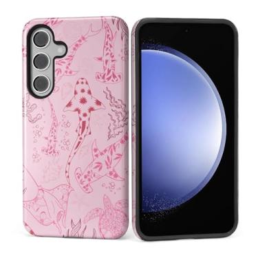 Imagem de Kapadiy Capa para Samsung Galaxy S24 [design de tubarão baleia de recife coral] - proteção dupla híbrida (silicone + policarbonato rígido) à prova de choque, capa protetora para homens e mulheres
