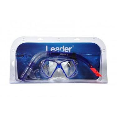Imagem de Kit para Mergulho e Natação com Máscara e Snorkel - Leader, Único, Azu