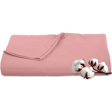 Imagem de Royale Linens Lençol plano de 300 fios 100% algodão penteado longo - super macio - Lençóis de cima - Lençol de cima - Lençol de cima California King vendido separadamente - Apenas lençóis respiráveis