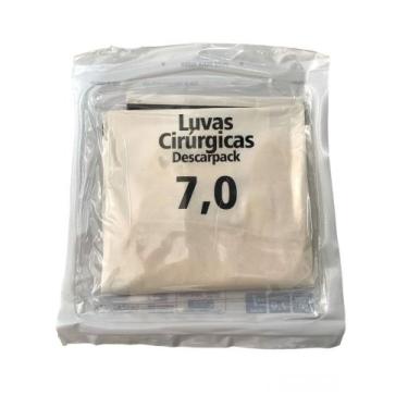 Imagem de Luva Cirúrgica Descarpack, Latex com Pó, 7.0 - Kit com 10 Pares