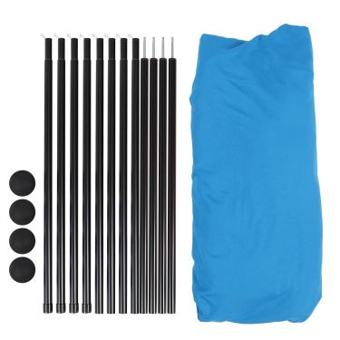 Imagem de Generic Abrigo Solar de Sombra de Praia, upf50+ Poliéster Ferro Praia Tenda 4 Bastes de Configuração Rápida Pop -up para Acampar (Azul)