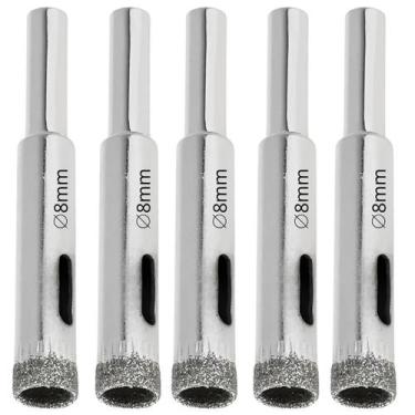 Imagem de Serra Copo Diamantada 8Mm Porcelanato Vidro Mármore 05 Un - Fertak