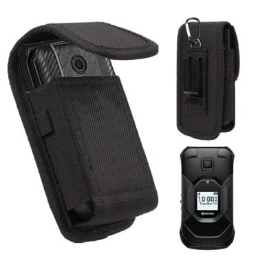 Imagem de Covthch Capa para celular Artfone G3 Pro/AGM M8 / Plum RAM Plus 4G / Easyfone Prime A1 Pro 4G / KYOCERA DuraXA Equip/CAT S22 / Jitterbug Flip2 Flip Phone Case, capa coldre com clipe de metal para