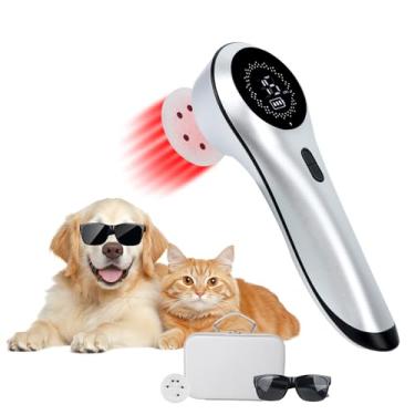 Imagem de Dispositivo de terapia a laser frio infravermelho portátil para cães, 650 nm e 808 nm para alívio da dor em animais de estimação, máquina de terapia a laser com capa magnética, varinha recarregável