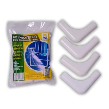 Imagem de Kit 4 Protetores para Pé de Cadeira de Praia Alumínio ou Aço e Varal de Chão | Anti Ferrugem, Anti Risco, Resistente