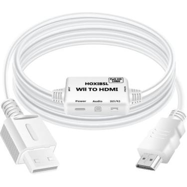 Imagem de Adaptador conversor Wii para HDMI, saída de vídeo 1080P, branco - HOXI