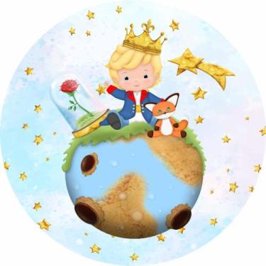 Imagem de Painel de Tecido Sublimado Redondo Pequeno Príncipe Baby  c/ Elástico 