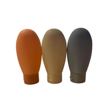 Imagem de Kit 3 Frascos 60ml Porta Shampoo Creme Condicionador Sabonete Líquido Antivazamento Viagem Academia